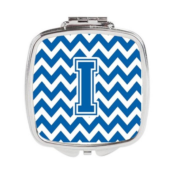 Carolines Treasures Letter I Chevron Blue and White Compact Mirror CJ1056-ISCM